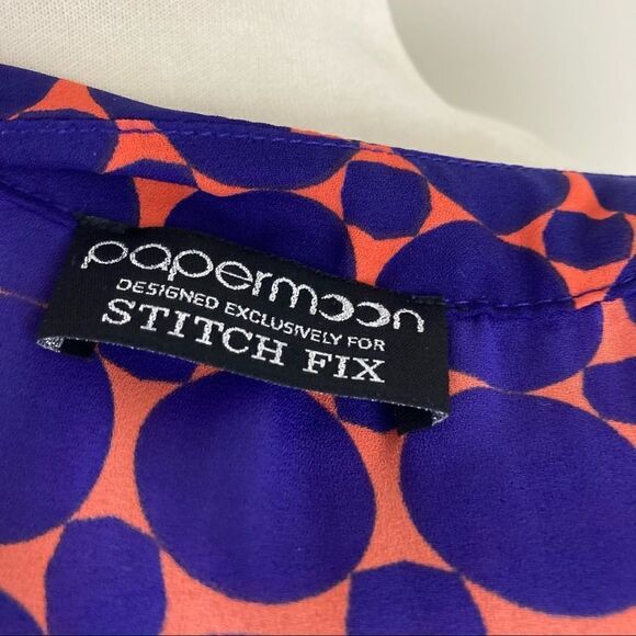PAPERMOON blouse | purple orange | size small | sleeveless | stitch fix - Picture 10 of 11